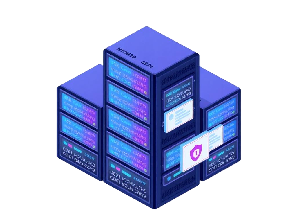 Shared hosting servers illustration
